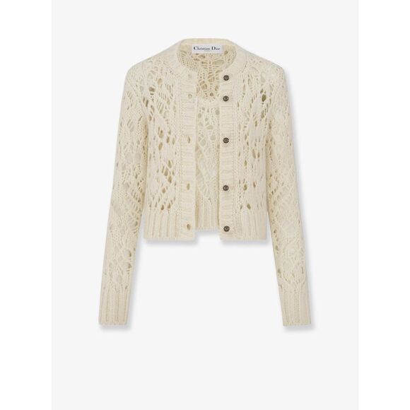 Dior Women Silk, Cashmere And Linen Perforated Twin Set - Picture 1 of 2